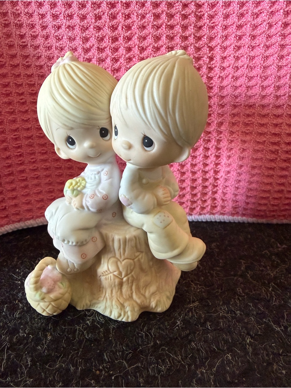 Precious Moments Cream Ceramic Boy and Girl Figurine Couple E1376